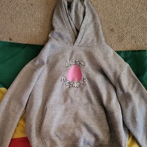 Stylish Gray Hoodie with Pink Graphic